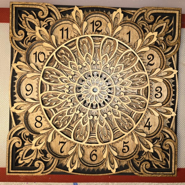 Multilayer Clock SVG Template - Laser Cut Clock - Layered Wall Decor ...