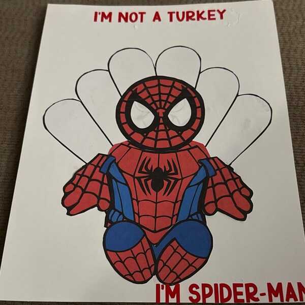 Disguise a Turkey-spiderman Template | Thanksgiving Craft Printable ...
