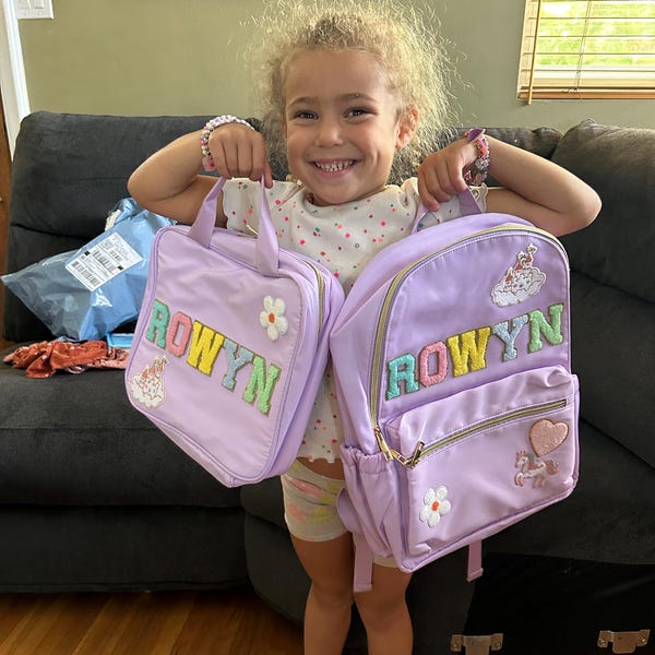 Personalized Initial Backpack, Custom Name Bookbag & Lunch Box, Back to ...