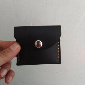 Leather Condom Wallet Black Condom Case Witty Gift for Men Small