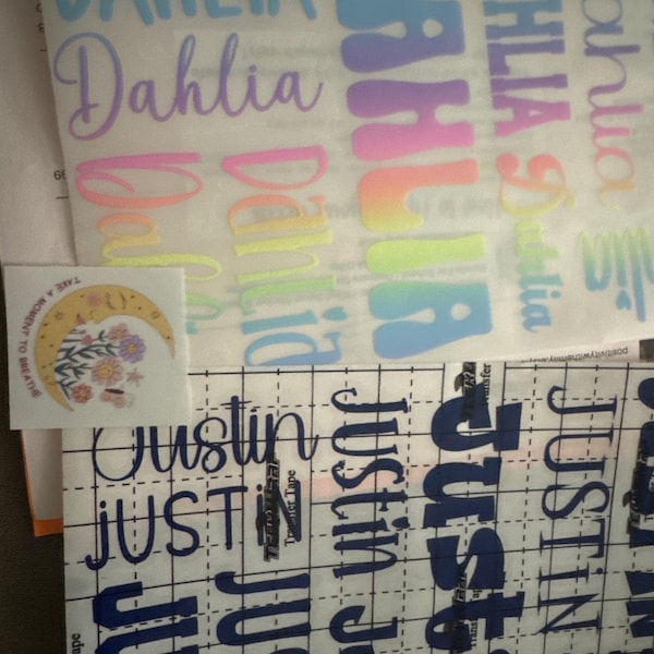 Personalized Vinyl Name Decal Sheets | Durable Custom Stickers for ...