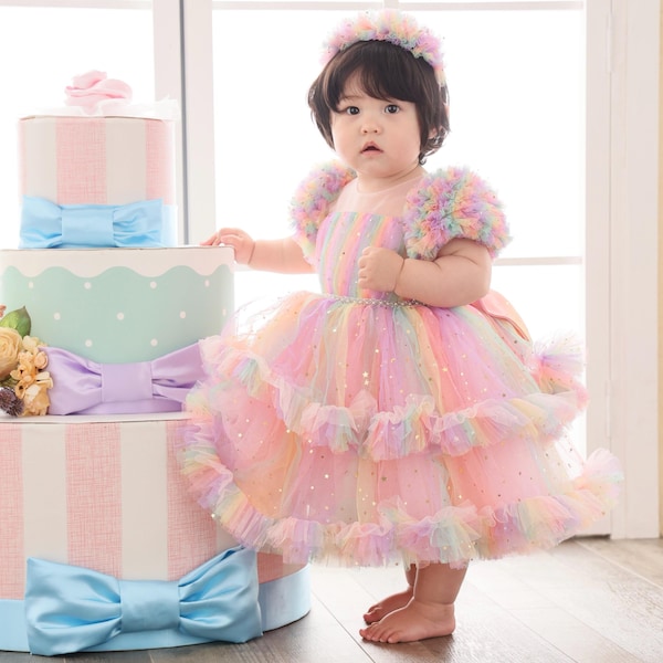 Yellow Sequin Long Sleeves Knee-length Baby Girl Dress
