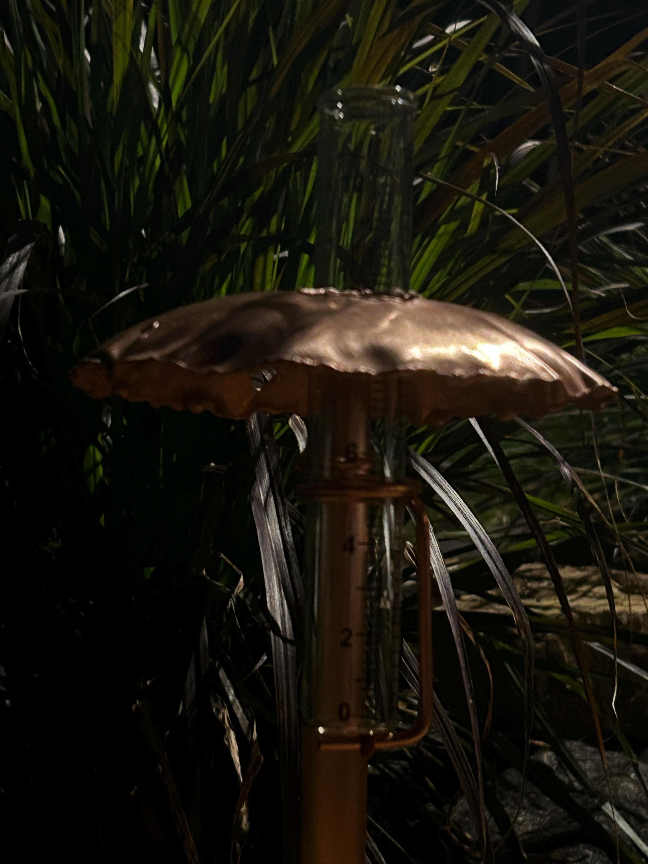Copper Mushroom Rain Gauge