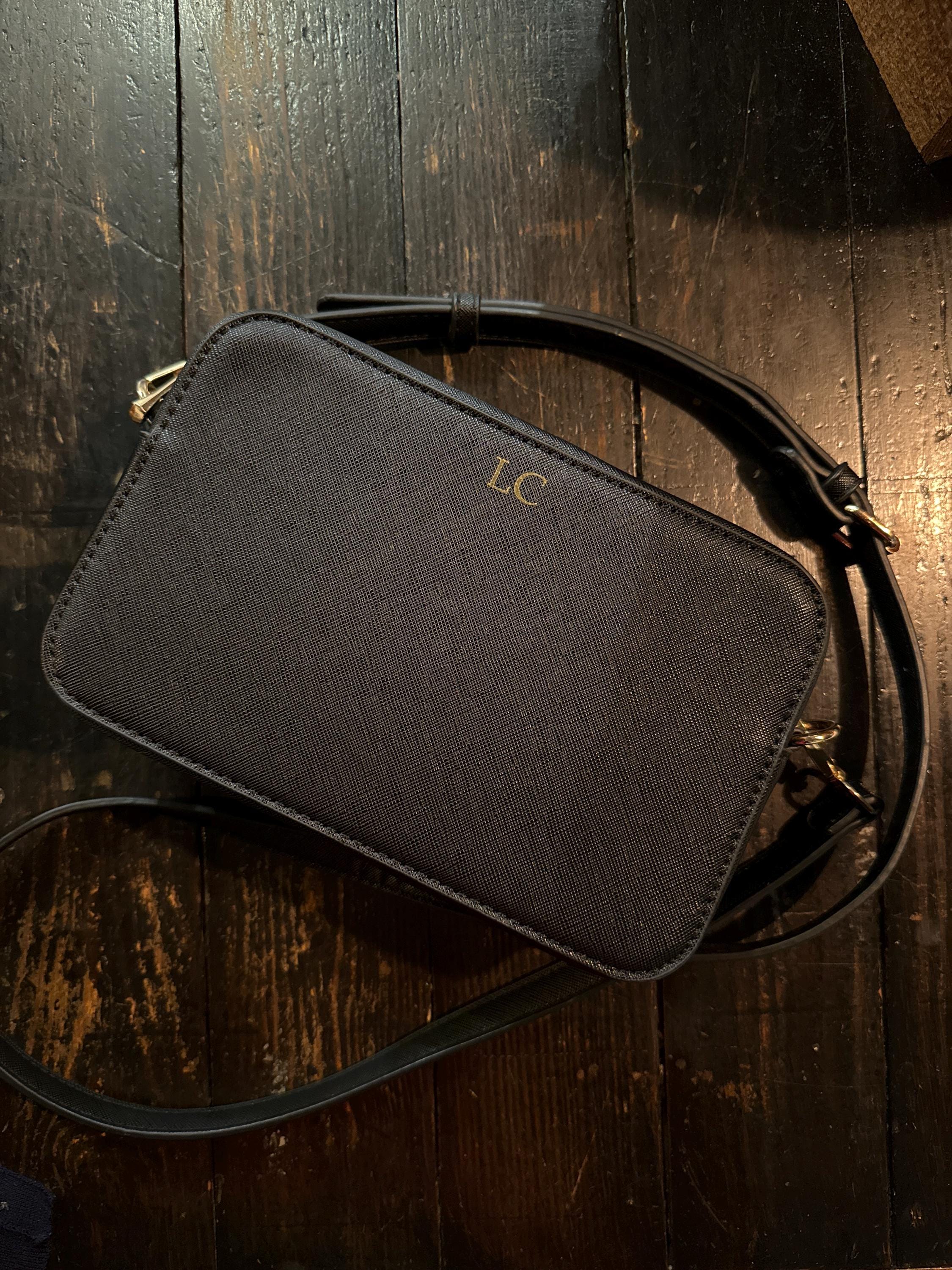 Personalised Vegan Leather Cross Body Bag, Detachable Straps, Birthday Gift For Her, Wife Gift, Monogrammed Faux Leather Crossbody Bag Gift