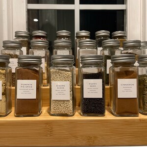 Minimalist Spice Labels Water and Oil Resistant Personalization ...