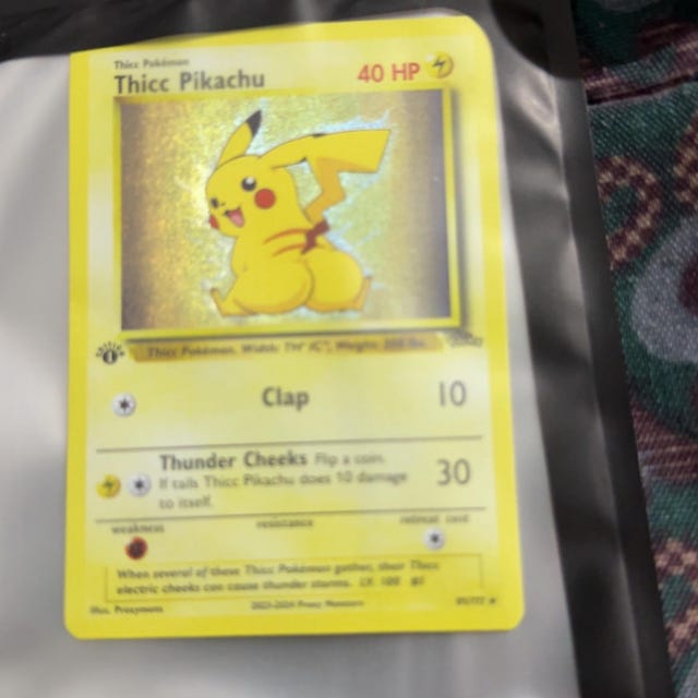 Custom-made Thicc Pikachu Card - Etsy Custom-made Thicc Pikachu Card - Etsy