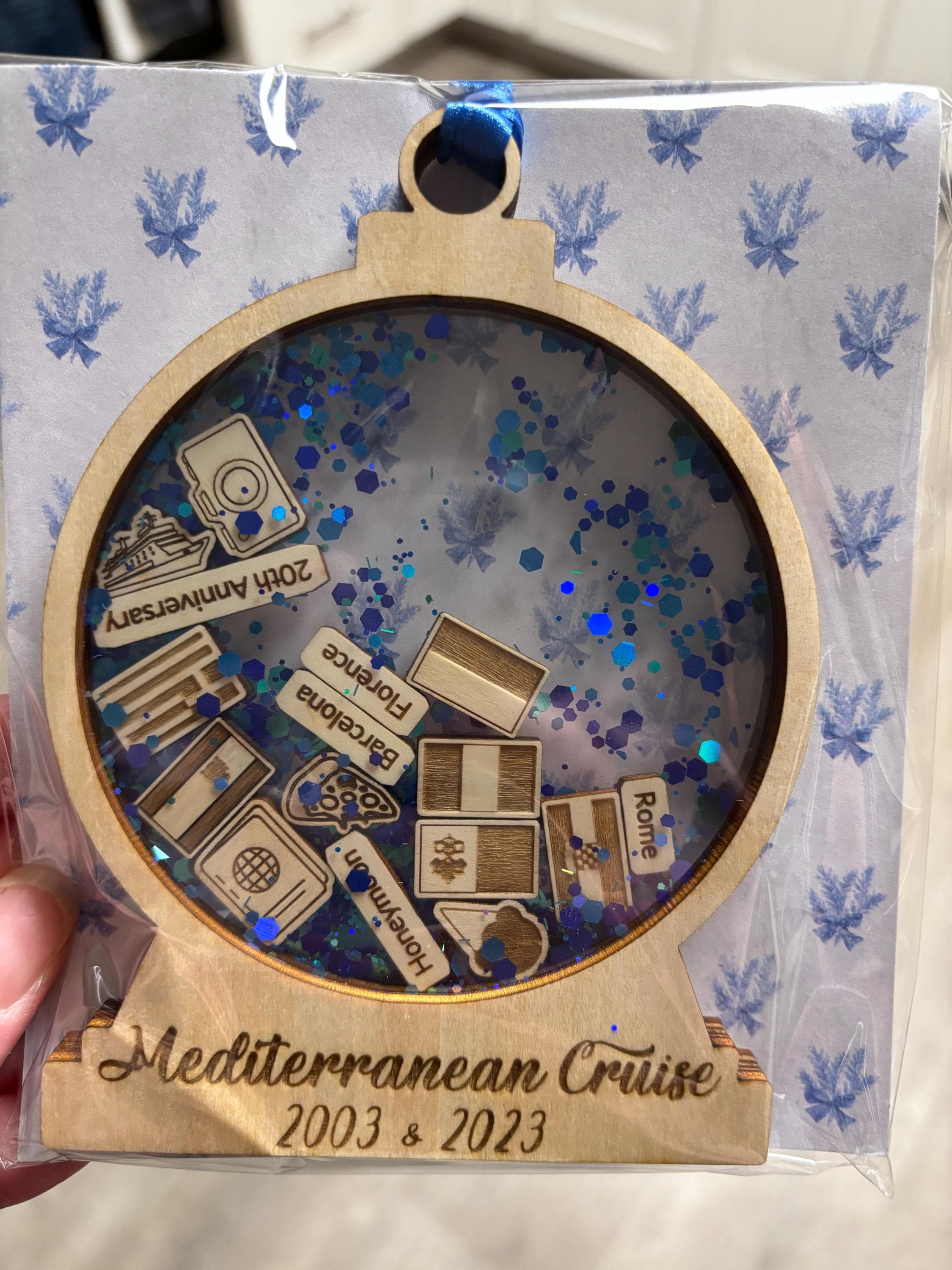 Personalized Travel Adventures Ornament, 4D Custom Shaker Ornament, Travel Christmas Ornament, Ornament Gift, Travel Decor, Travel Gift