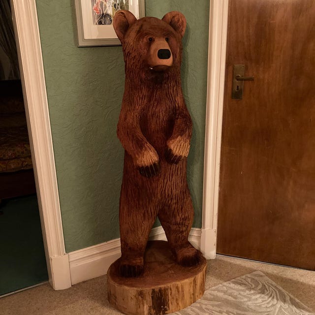 Chainsaw Carving of a Standing Bear - Various Heights Available