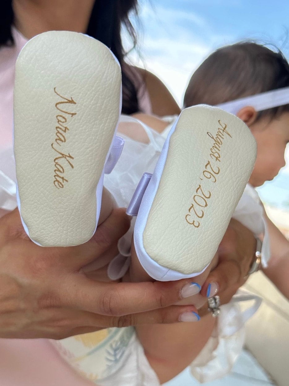 PERSONALISED baptism shoes, ivory cross shoes, white christening shoes, baby shoes, blessing outfit, baby girl slippers, infant bow shoes