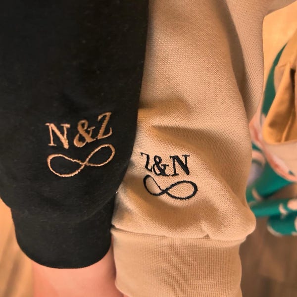 Couple Hoodies Custom Embroidered Roman Numeral Hoodies Matching