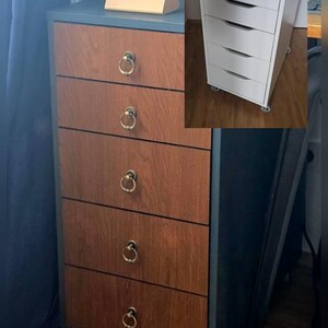 IKEA Alexチェスト用オーク材突板引き出しパネル、ヘリンボーン柄家具