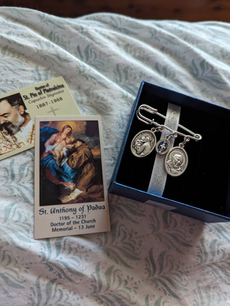 Wedding Gift for Groom, Patron Saint Lapel Pin for Wedding Day, Choose your Saint, Wedding Keepsake, Catholic Wedding Gift, Wedding Pin
