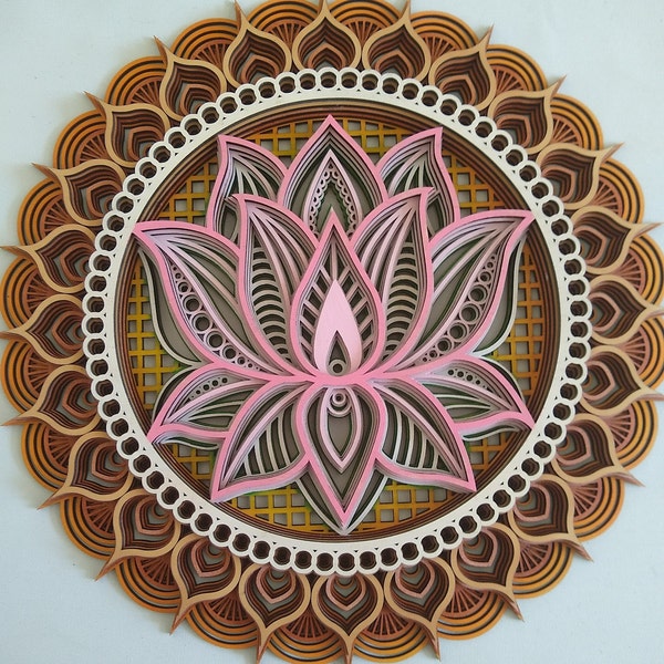 Multilayer Laser Cut DXF - MANDALA LOTUS - Mandala Svg Files for Cricut ...