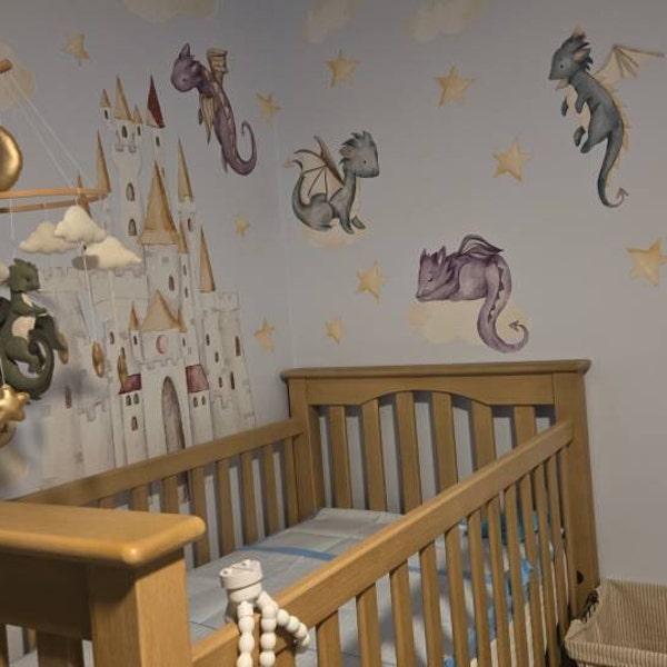Dragon Nursery Decals, Dragon Wall Decal, Baby Room Wall, Dragon ...
