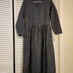 Gingham Midi Country Dress, Checkered Modest Picnic Dress With  Pockets,cottagecore Button Front Plaid Dress, Casual Long Sleeve Tartan  Dress - Etsy