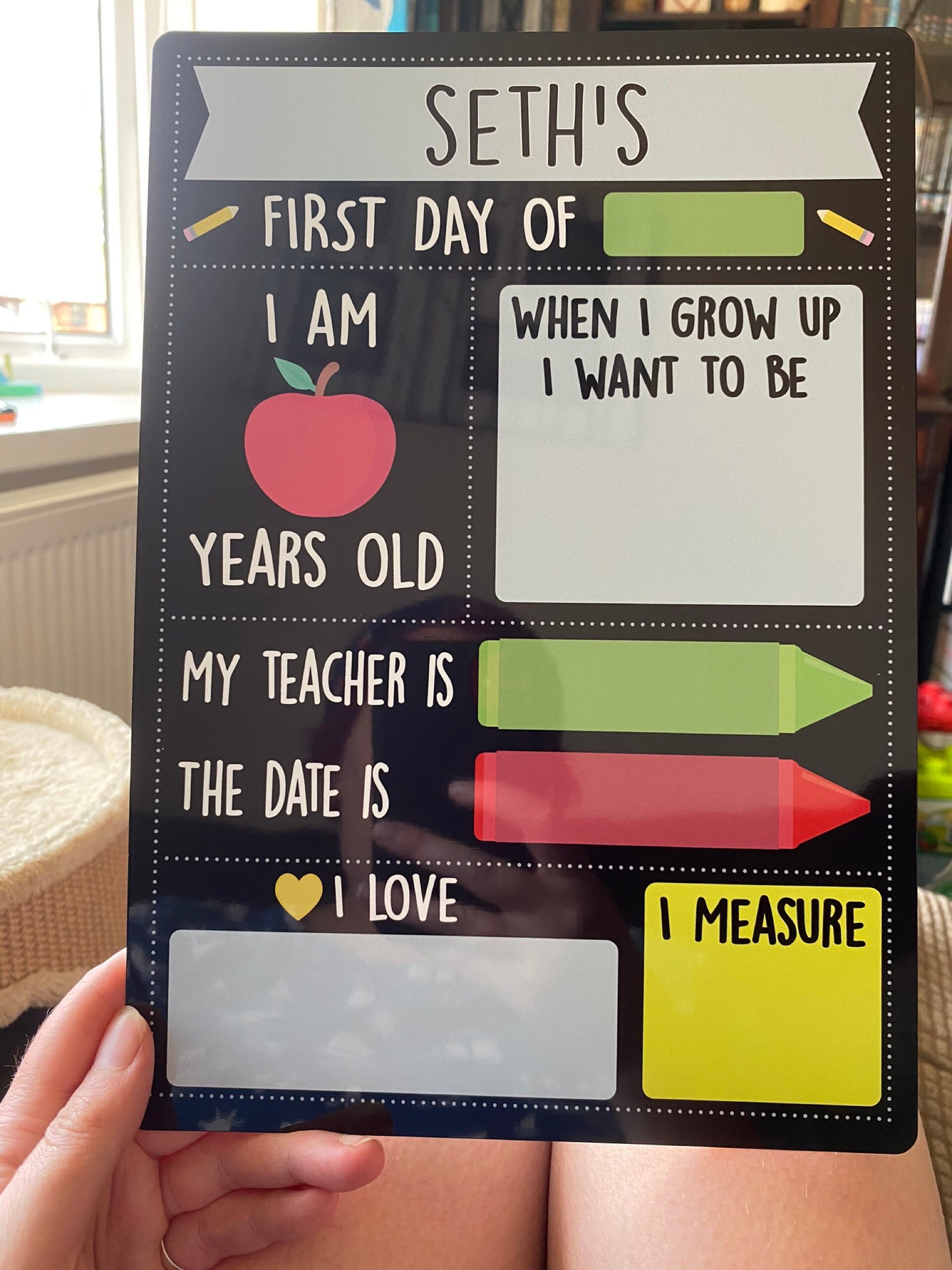 First Day of School Sign, Starting School Gift, Personalised Photo Prop Keepsake, School Chalkboard, Nursery Preschool Age Milestones