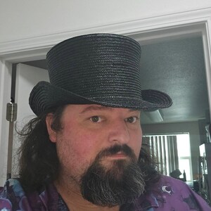 Black Straw Top Hat for Men and Women - Stylish Low Top Hat for