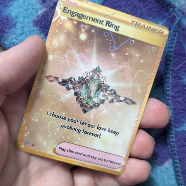pokemon engagement card Custom Pokemon Cards for Couples | Personalized Pokemon Card Custom Gift  for Him and Her | 3D Wedding Pokemon Custom Cards,