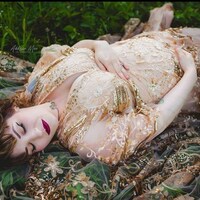 Backless Tulle Maternity Dress for Photo Shoot