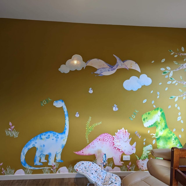 DECOWALL DS9-2115 Large Dinosaur Wall Decals Dino Stickers for Kids Boys  Baby Nursery Bedroom Living Room Classroom Playroom Home Decor Art  Decoration