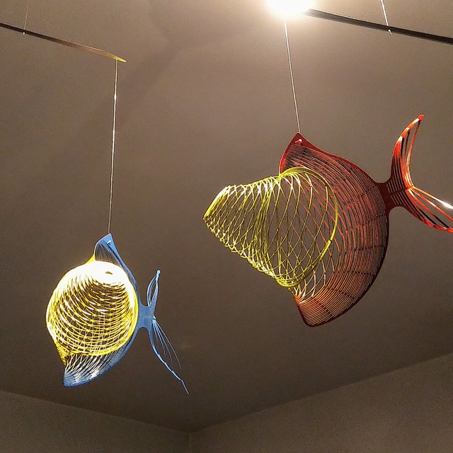 Colorful Fish Mobile, 4 or 6 Piece Colored Mobile, Fish Art