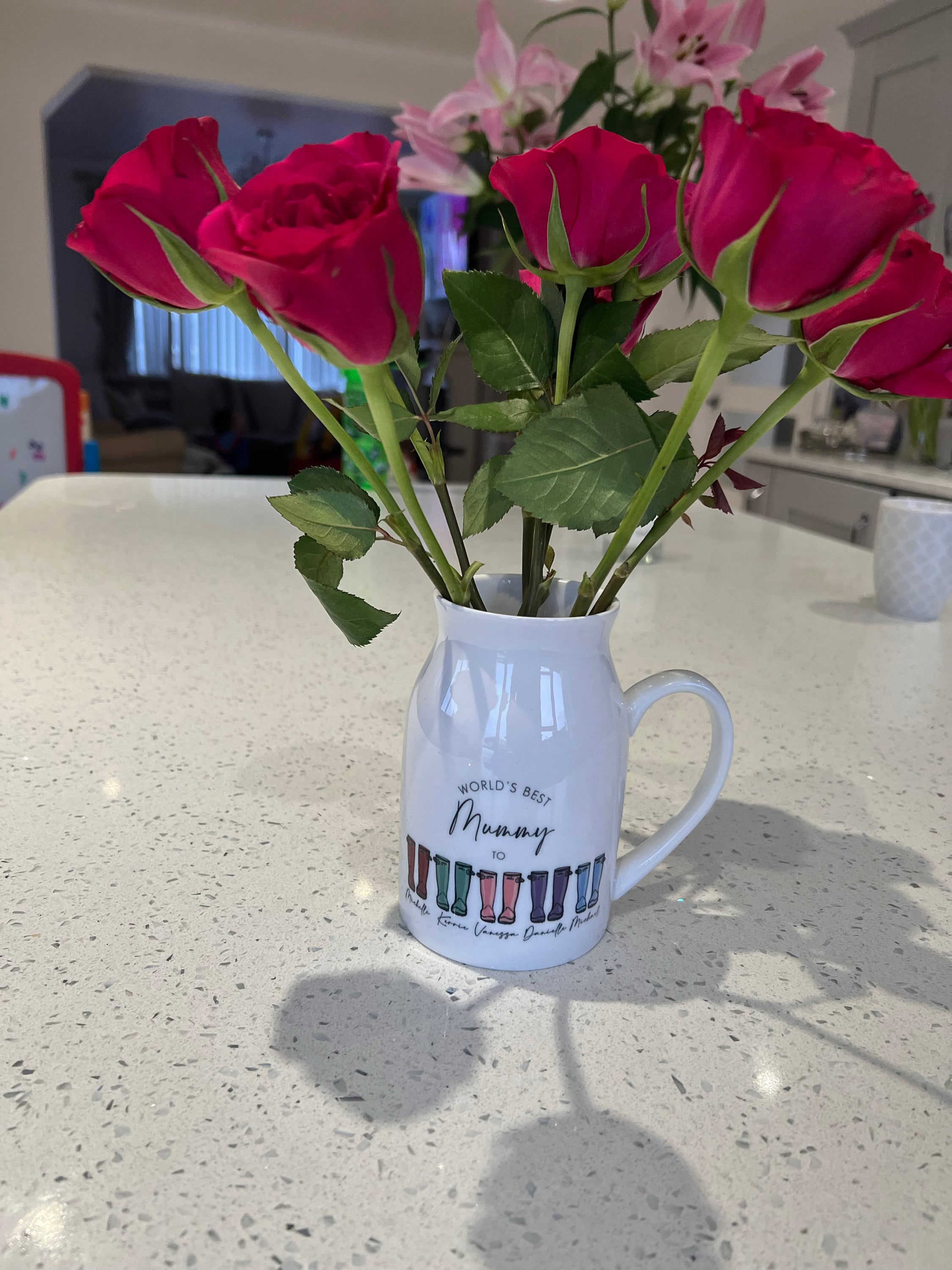 Personalisierter Muttertagskrug - Muttertagsvase - Muttertagsgeschenk - Oma-Geschenke - Mama-Geschenk - Geschenke für Mama - Gartengeschenke - Blumenvase