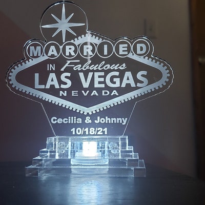 Personalized Las Vegas Sign LED Acrylic Wedding Anniversary Birthday