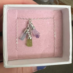 Customer photo from Katy, Custom Raw Birthstone Family Necklace, Mother's Day Gift