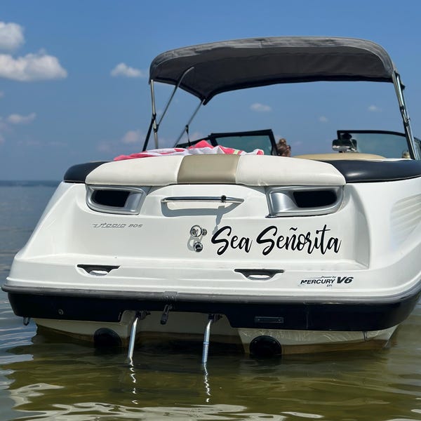 Custom Boat Name Vinyl Decal, Single Color, Custom Cut, Marine, Sticker ...