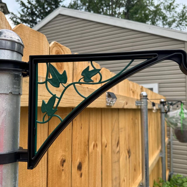 2 PCS Fence Post Hangers With Ivy Inserts - Tool-Free Garden Hooks For 2 3/8 Inch Posts