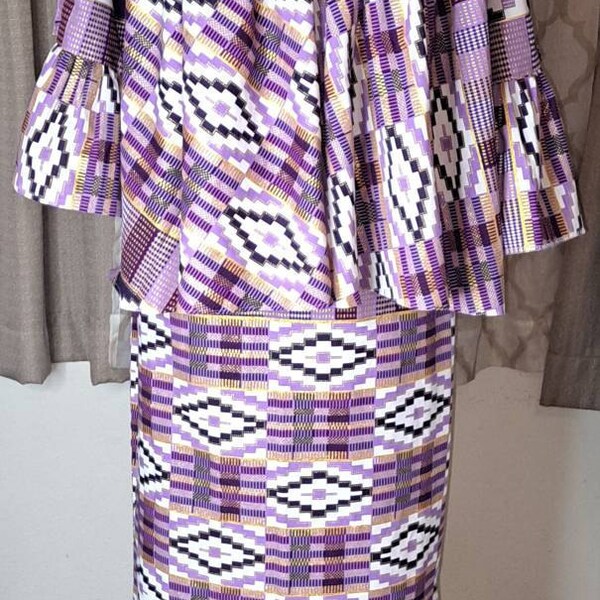 Vibrant Yellow and Purple Floral Vine African Print Fabric