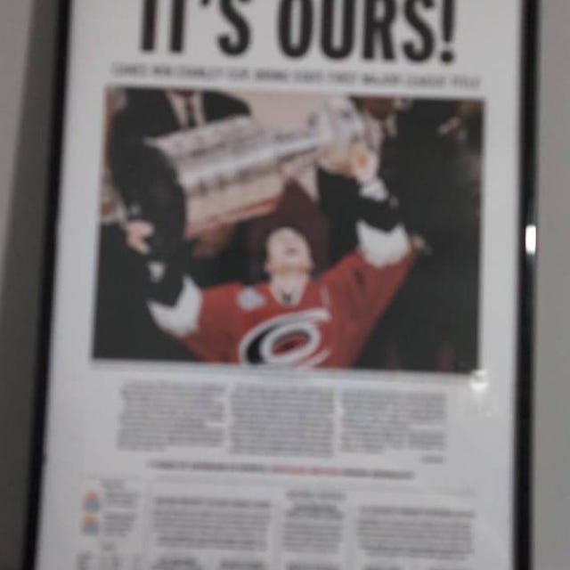 2006 Carolina Hurricanes Stanley Cup Champions 'IT'S OURS!' Framed