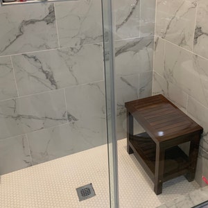 Esquina Teak Wood Bath Spa Ducha Taburete Esquina Tres | Etsy