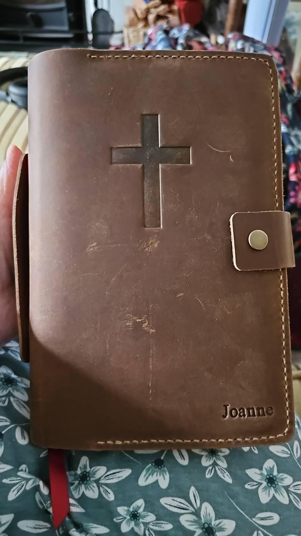 Personalized KJV Holy Bible cover with handle , Custom leather holy bible book case cover, Jw gift - Elders gifts, 307J+H