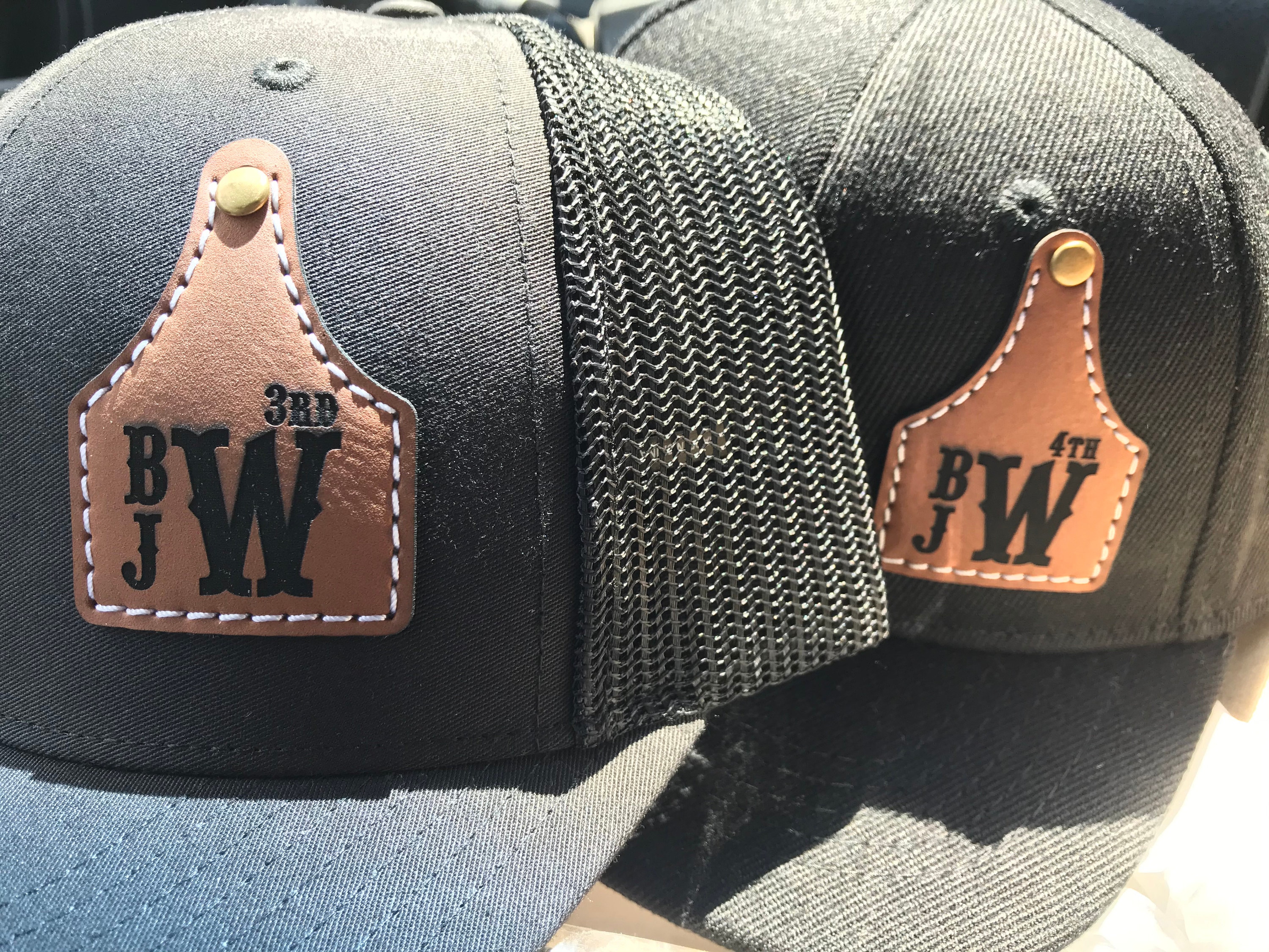 Custom Cow Tag Hat Kid Size, Cattle Tag Rancher Hat, Personalize Baby Toddler Youth kid Cowboy cap, ranch brand logo initials leather patch