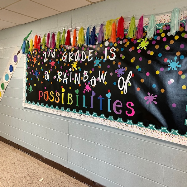 Teachers School Bulletin Board Cutouts DIY Kit "rainbow of ...