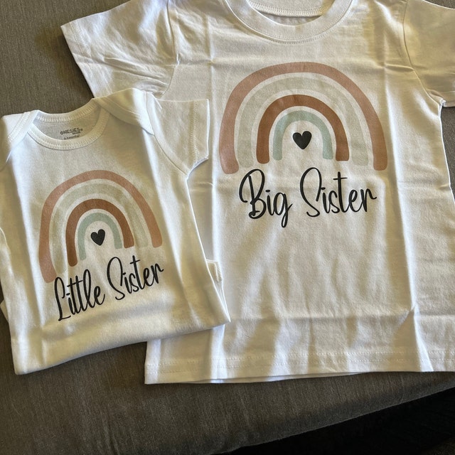 Big Sister Little Sister Baby Onesies® Brand Rainbow Family