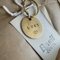 Custom Hand Stamped Dog Tags Gold Handmade Engraved Typewriter Font ...