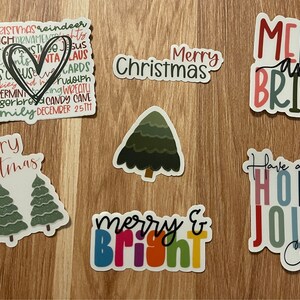 Merry and Bright Sticker, Christmas Sticker, Holiday Decal, Christmas ...