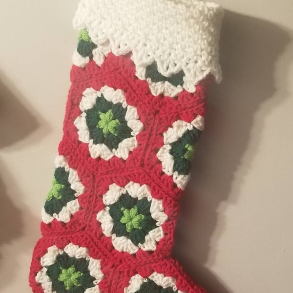 Granny Hexi Stocking Crochet Pattern - PDF Instant Digital Download - Etsy
