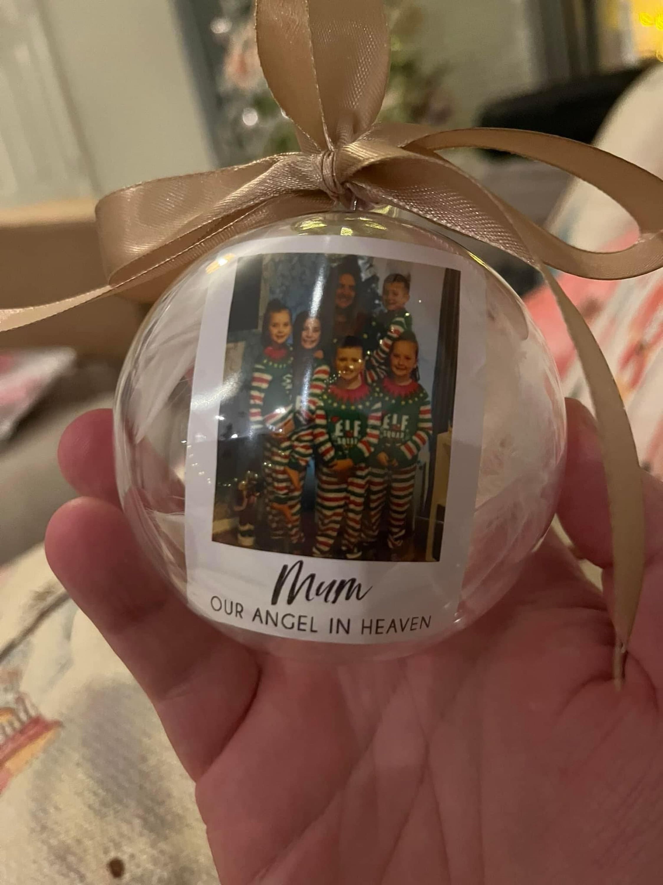 Personalised Photo Memorial Memory Christmas Feather Bauble - Special Memory Bauble - Photo Bauble - Decoration Bauble