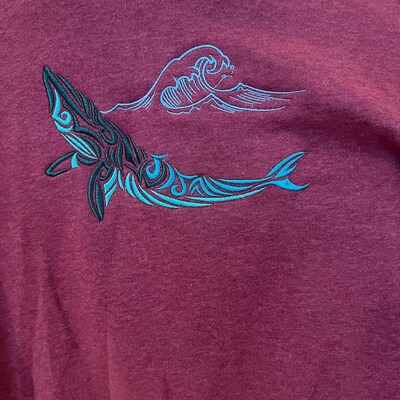 DIGITAL: Whale Tattoo Colored three Colors 5 Sizes Embroidery Design ...