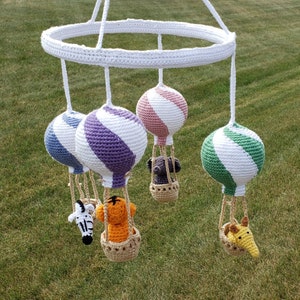 crochet baby mobile hot air balloon