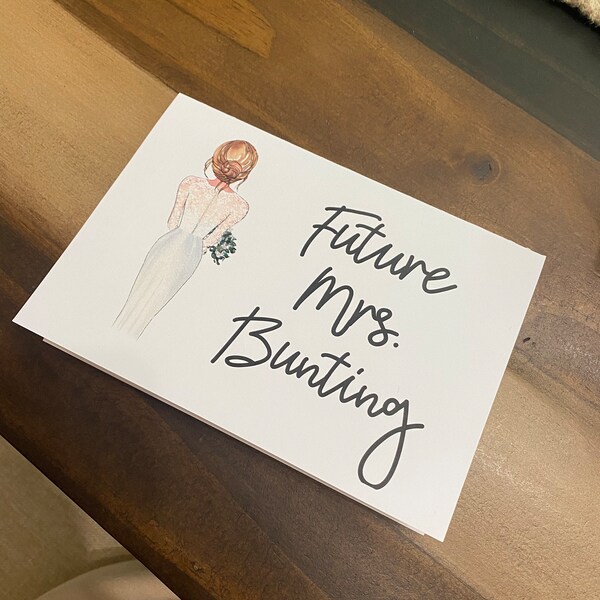 Future Mrs. | Custom Engagement Card | Personalized Wedding Stationery ...