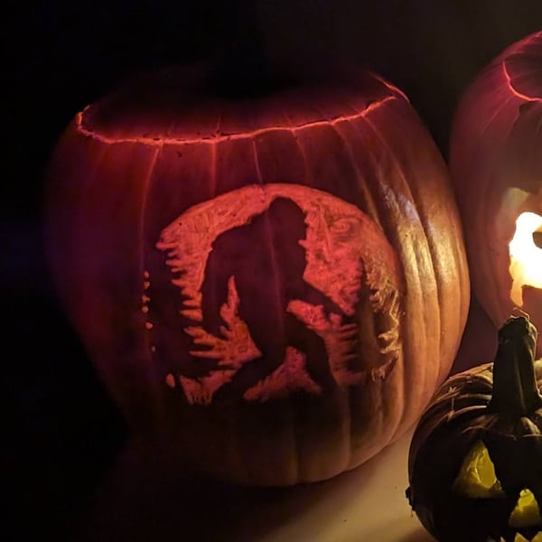 Bigfoot Pumpkin Stencil, Sasquatch PRINTABLE Stencil, Jack O' Lantern