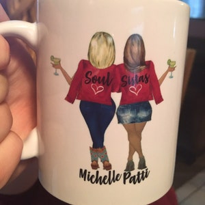 Soul Sistas Mug, Custom Best Friend Mug, Bestie Mug, Custom Best Friend ...