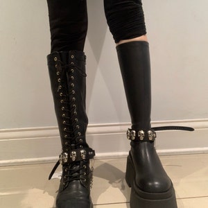 Western/biker BOOTS BOOT CHAINS Cast Skulls - Etsy