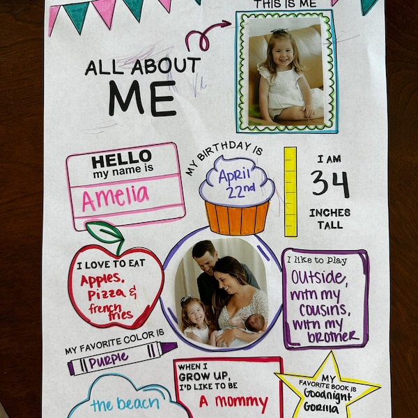 All About Me, Star Student, Student of the Week, Printable Poster ...