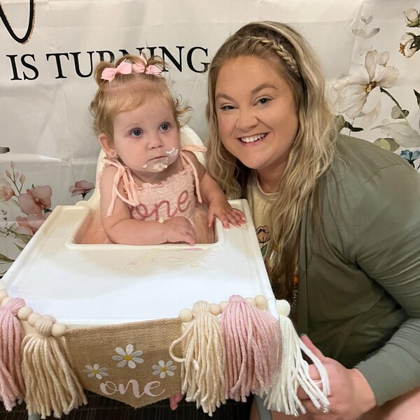 1. Geburtstags Banner Pink - Handgemachte Hochstuhldekoration Für Mädchen