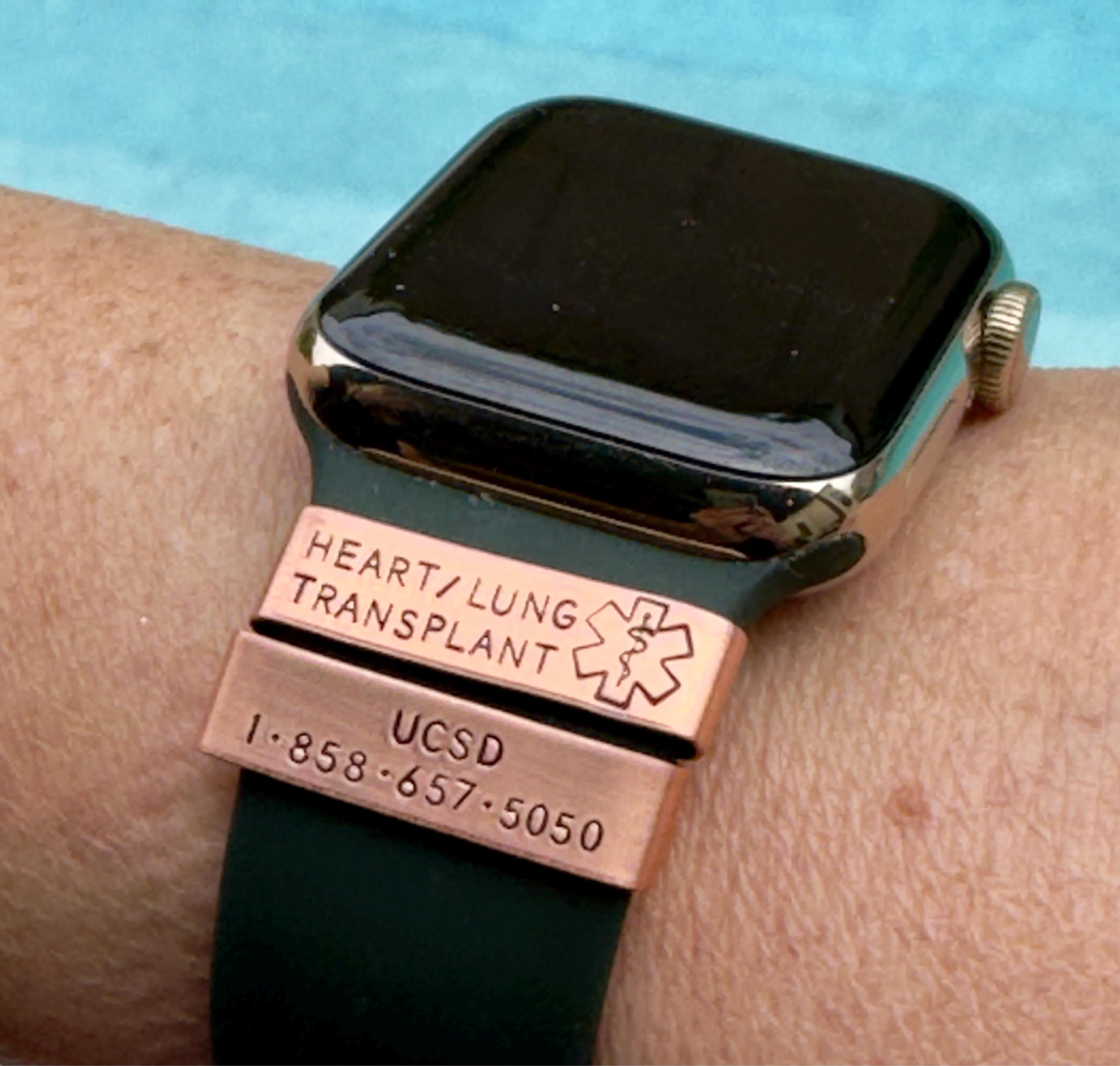 Custom Medical Alert Smart Watch Charm, Personalized Watch Band Charm, Medical ID Watch Band Slide Charm, Allergy Condition Emergency Alert